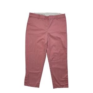 TALBOTS Perfect Crop Pink Chino Pants with Ankle Button Detail Size 10 Petite